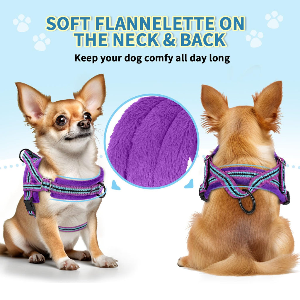 SlowTon No Pull Small Dog Harness and Leash Set with Front Clip
