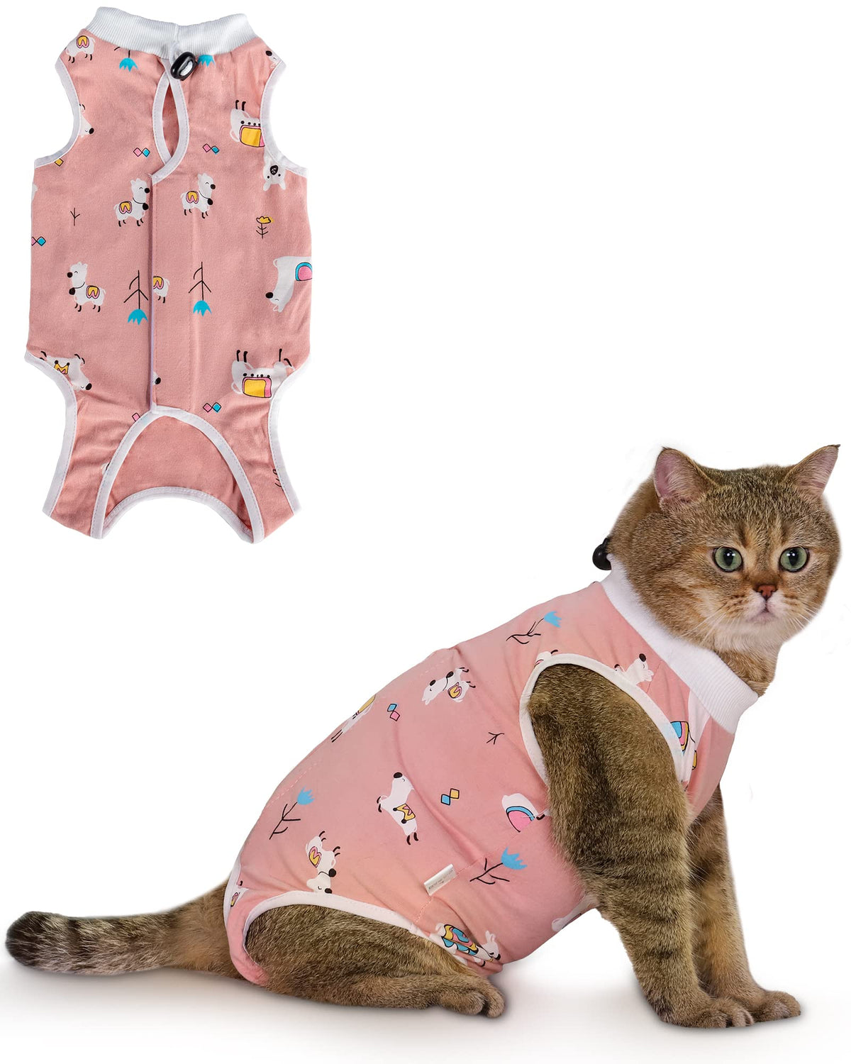 ANWA 2 Pack Cat Recovery Suit Female, Breathable Cat Surgery Recovery Suits