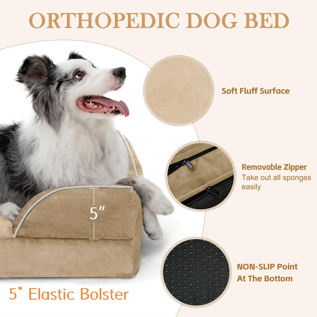Comfort Expression Waterproof Orthopedic Dog Beds for Extra Large Dog