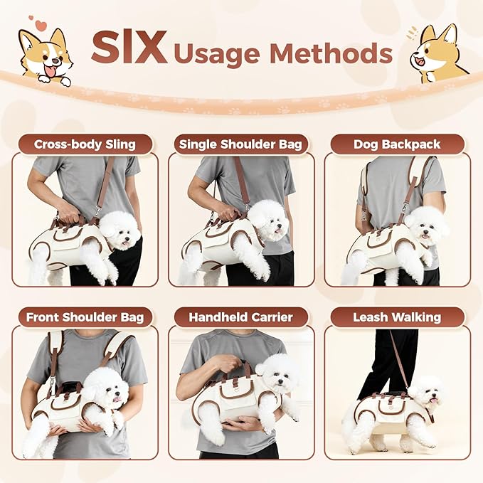 Hands Free Dog Backpack Carrier for Small Dogs Shoulder Sling Backpack