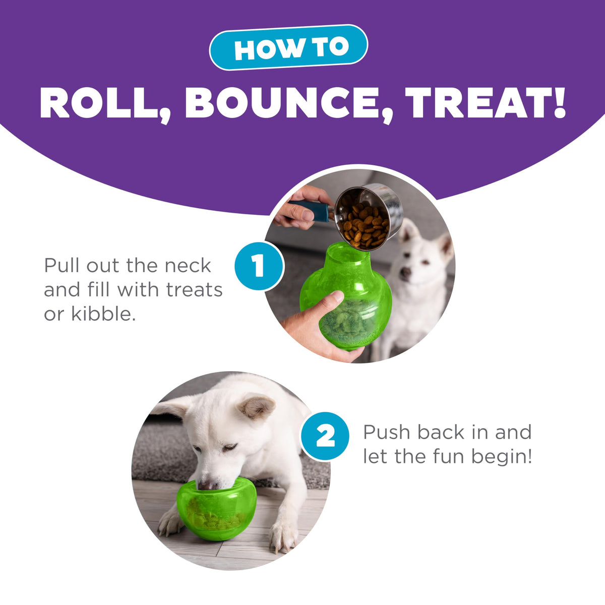 Outward Hound Snoop Interactive Treat Dispensing Dog Toy, Green, 5"