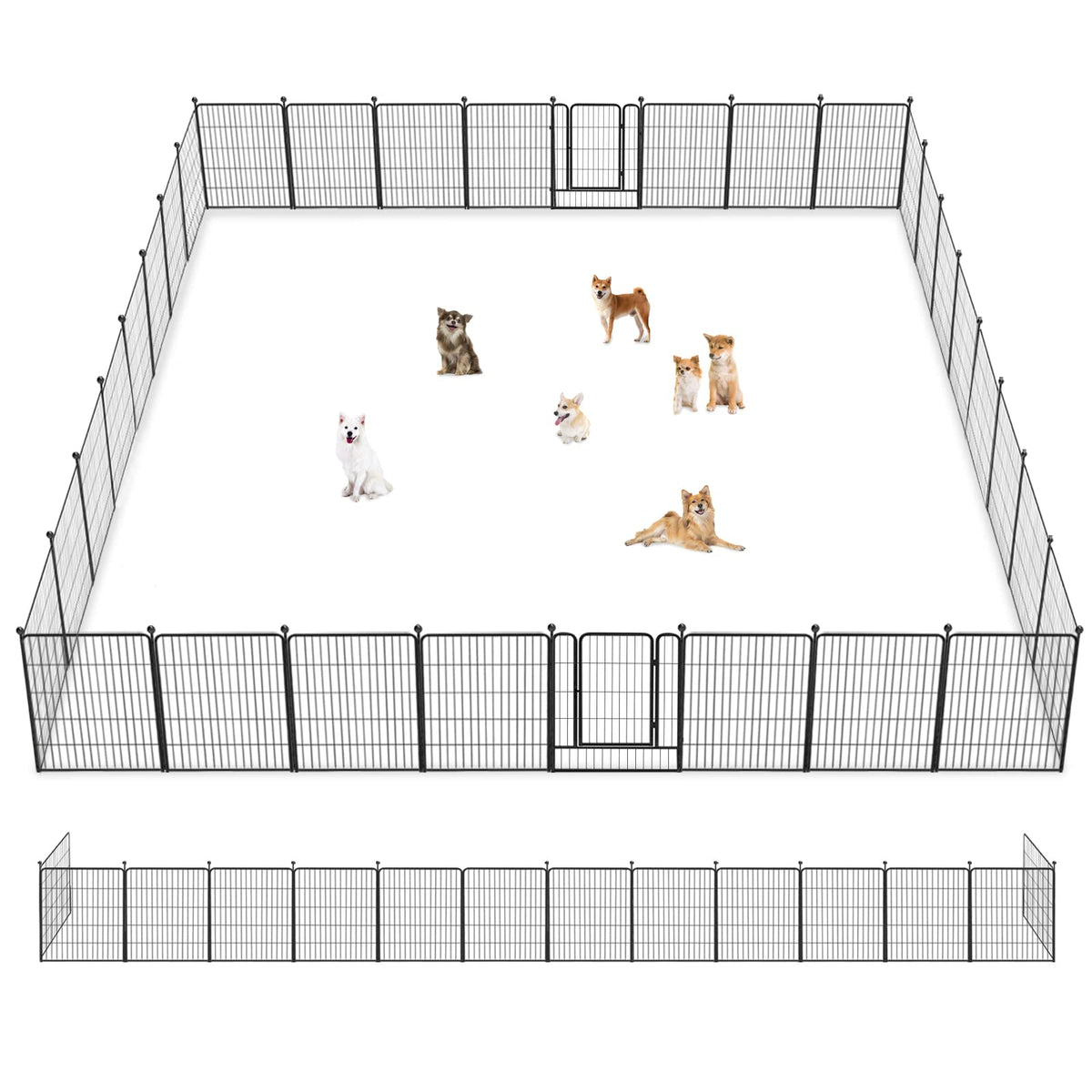 Jhsomdr Dog Playpen 32 inch 30 Panels Indoor Outdoor Dog Pen for Medium/Small Dogs Heavy Duty Metal Dog Fence Outdoor for Yard, Puppy Playpen with Door Portable Pet Fence for RV Camping Yard