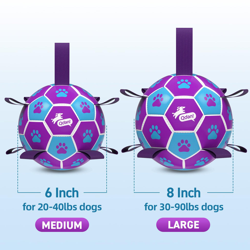 QDAN Dog Toy Soccer Ball, Durable Dog Balls for 30-90 lbs Small Medium Dogs
