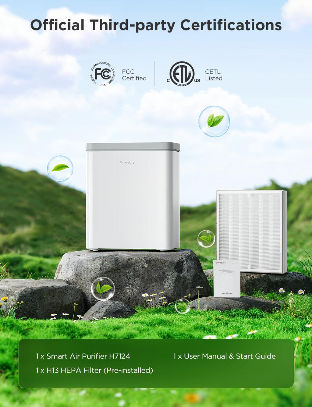 GoveeLife Smart Air Purifier for Home Large Rooms, Covers up to 1046 ft²