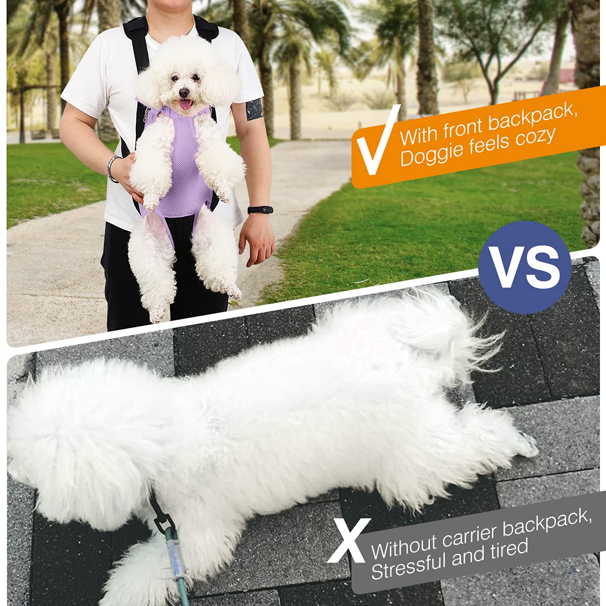 Pawaboo Pet Front Carrier Backpack for Small Medium Dogs