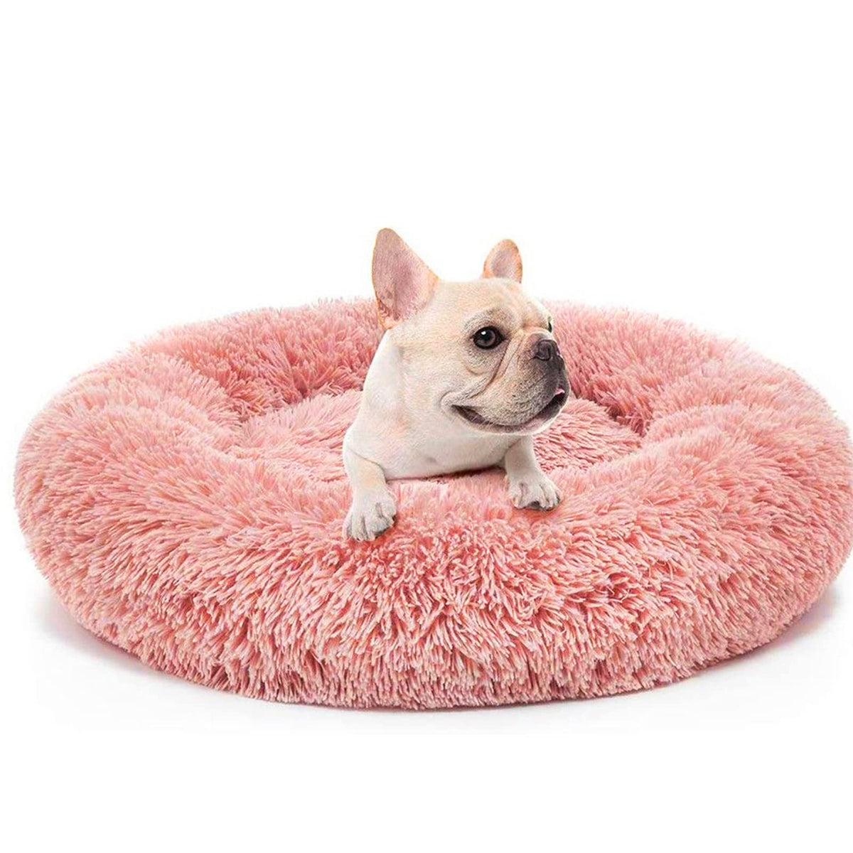 Dog Bed for Small Medium Large Dogs Cats, 20 inch Calming Washable-Round Cozy Soft Pet Bed for Puppy and Kitten with Slip-Resistant Bottom