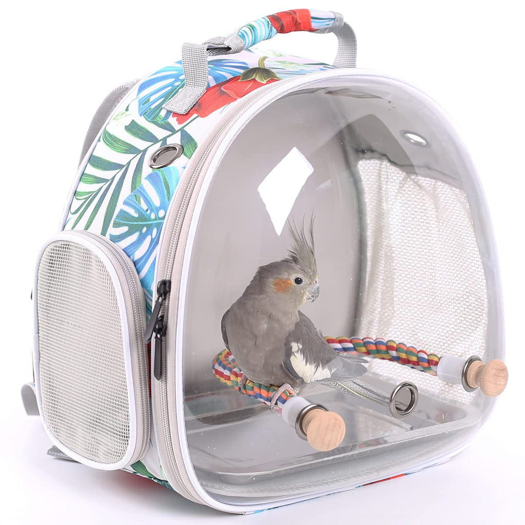 ORIZZP Bird Carrier Backpack with Rope Perch, Portable Bird Travel Carrier Backpack (Multi-Colored, Bird Carrier)