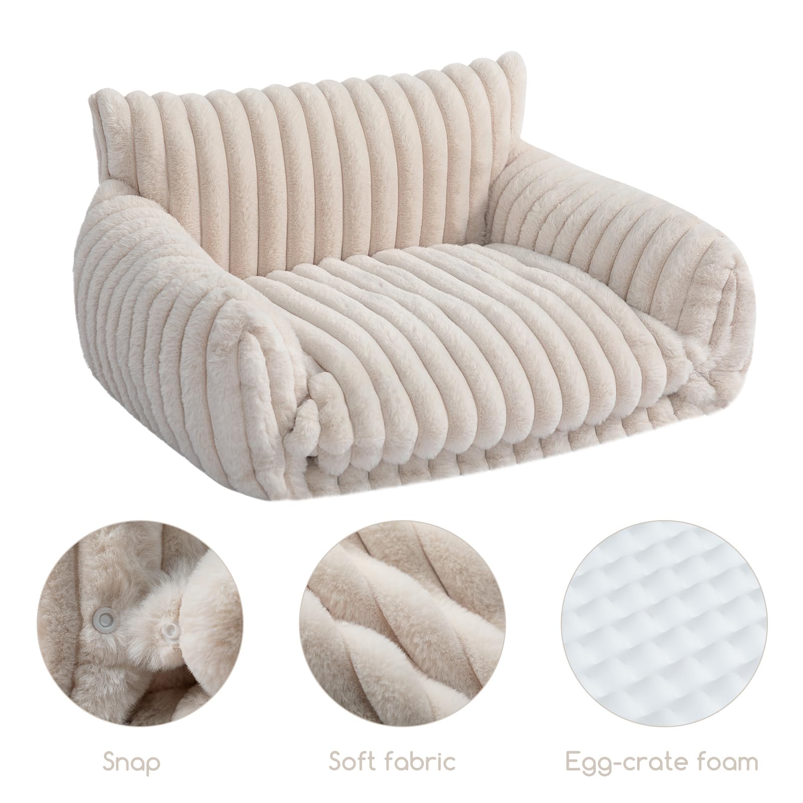 Hollypet Cat Bed Small Dog Orthopedic Couch Beds for Pets up to 20 lbs