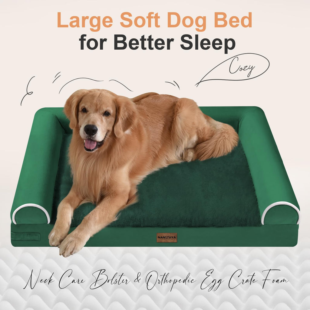 NANUYA Orthopedic Dog Bed for XX-Large Dogs, 44 x 34 Inch, Emerald