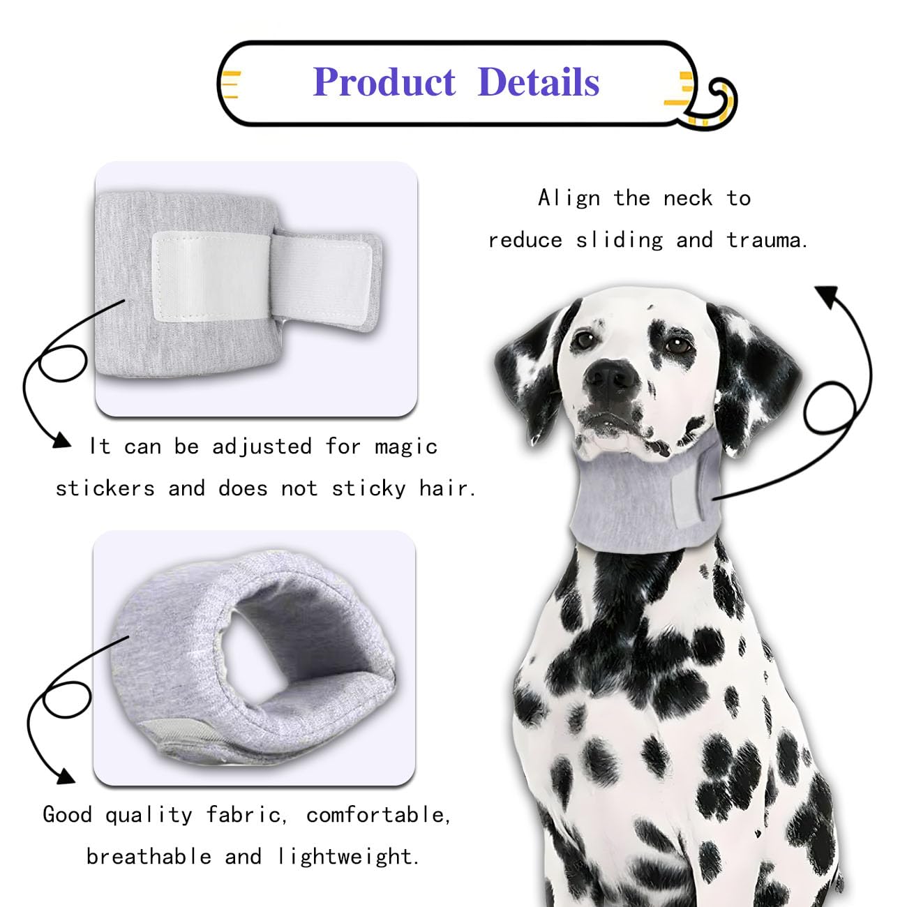 Cat Cone Collar for Pet with Spinal IVDD Issues After Surgery Recovery, Adjustable Cat Neck Brace Elizabethan Collar, Neck Cervical Cone to Stop Licking for Small Medium Dog Puppy Kitten (Grey, S)