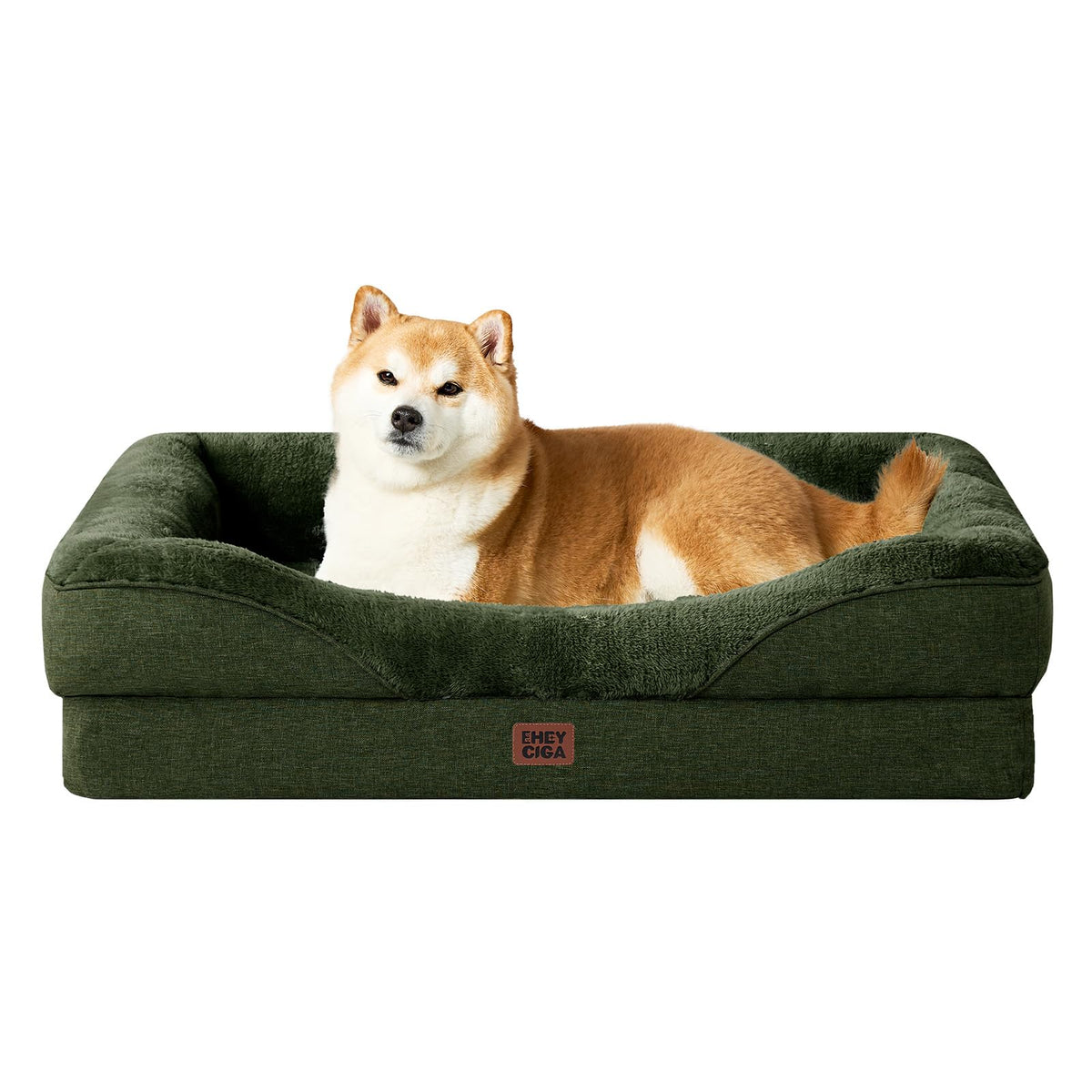 EHEYCIGA Orthopedic XL Dog Bed for Large Dog, Memory Foam Dog Couch, Beige
