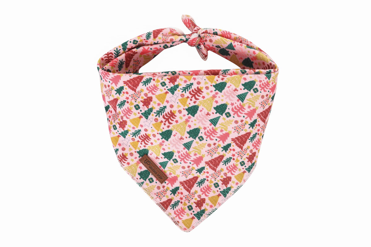 UP URARA PUP Valentine Dog Bandana - Pink Heart Triangle Bib Scarf for Small Medium Pets, Cotton Kerchief for Girl Boy Dogs or Cats, Red Puppy Bandana