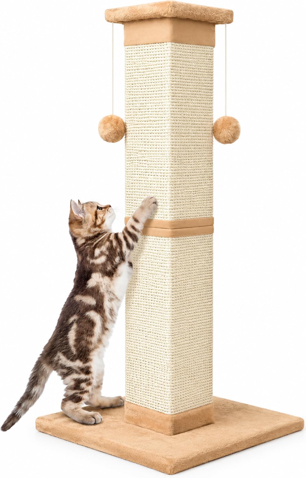 Cat Scratching Post 33 Inch Nature Sisal Scratch Post for Indoor Cats, Large Cat Scratcher Protect Your Furniture, for All Breeds Blue
