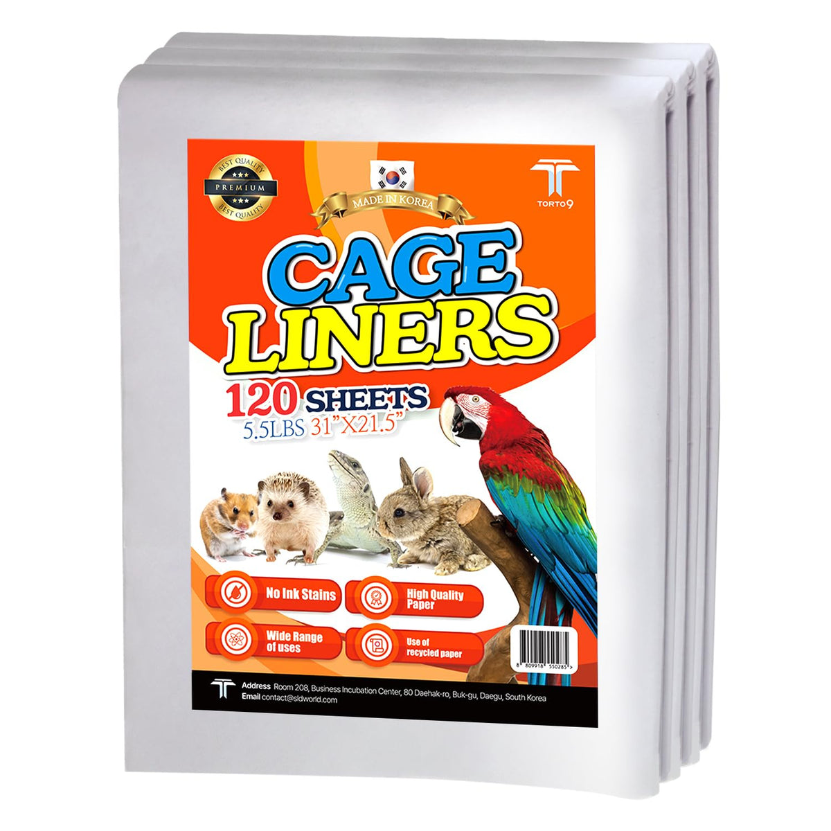 TORTO9 Cage Liner Sheets for Birds – 120 Pack, 11 x 17 in, 1.5 lb | Acid-Free & Non-Toxic Paper | Safe Pet Bedding, Craft Supply, Packing & Shipping Use