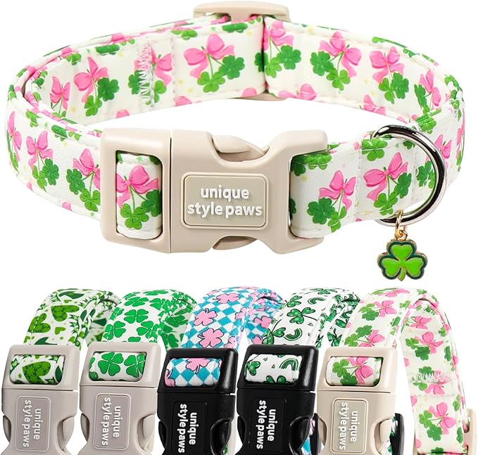 Unique style paws Dog Collar Metal Buckle Collar for Autumn Winter Christmas for Small Medium Large Boys Girls Dogs — S