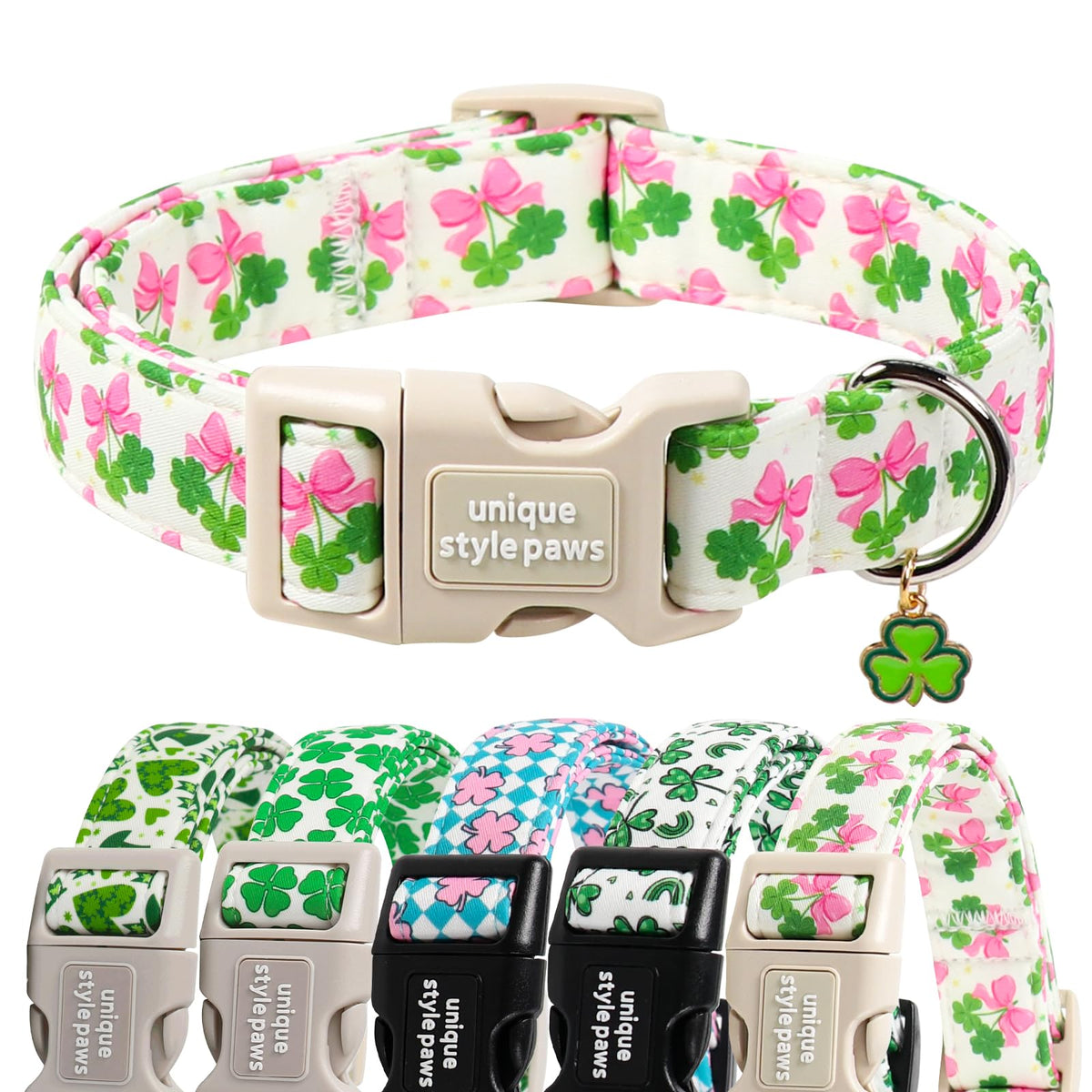 Unique style paws Dog Collar Metal Buckle Painting Banana Leaves Collar Gift Durable Cute Collar for Small Medium Large Boys Girls Dogs
