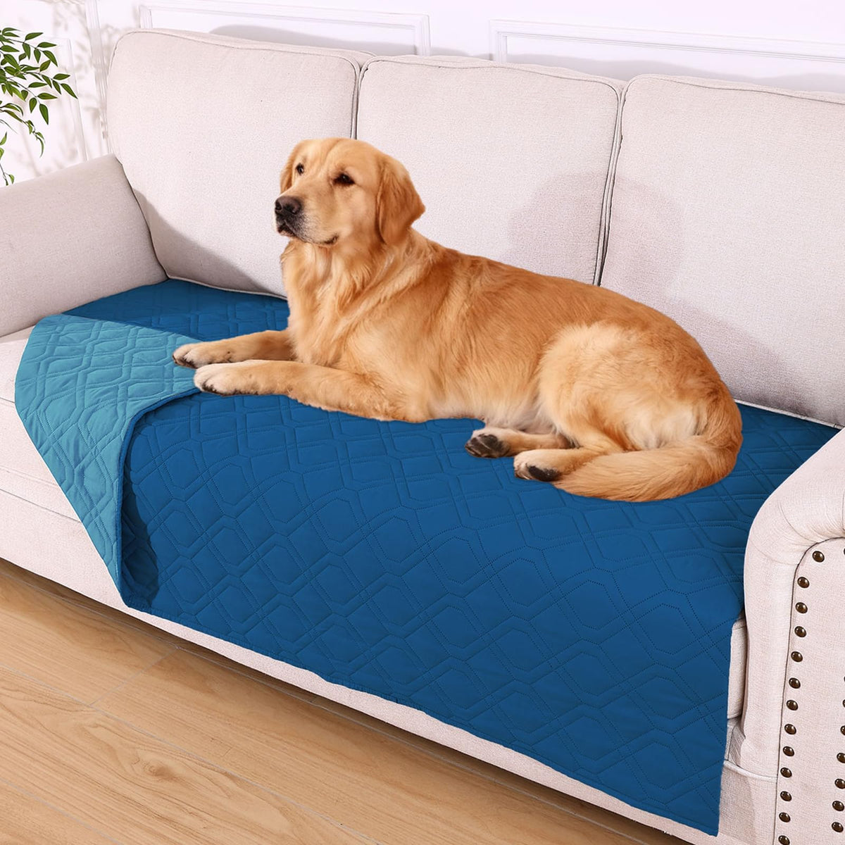 hyha Waterproof Reversible Dog Blanket, Soft Couch Cover for Dogs Washable