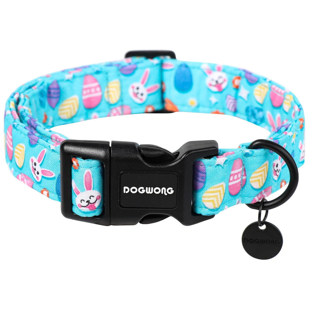 DOGWONG Easter Dog Collar, Colorful Egg Dog Collar Soft Durable Adjustable Costume Cute Easter Puppy Collar for Small Medium Large Dog