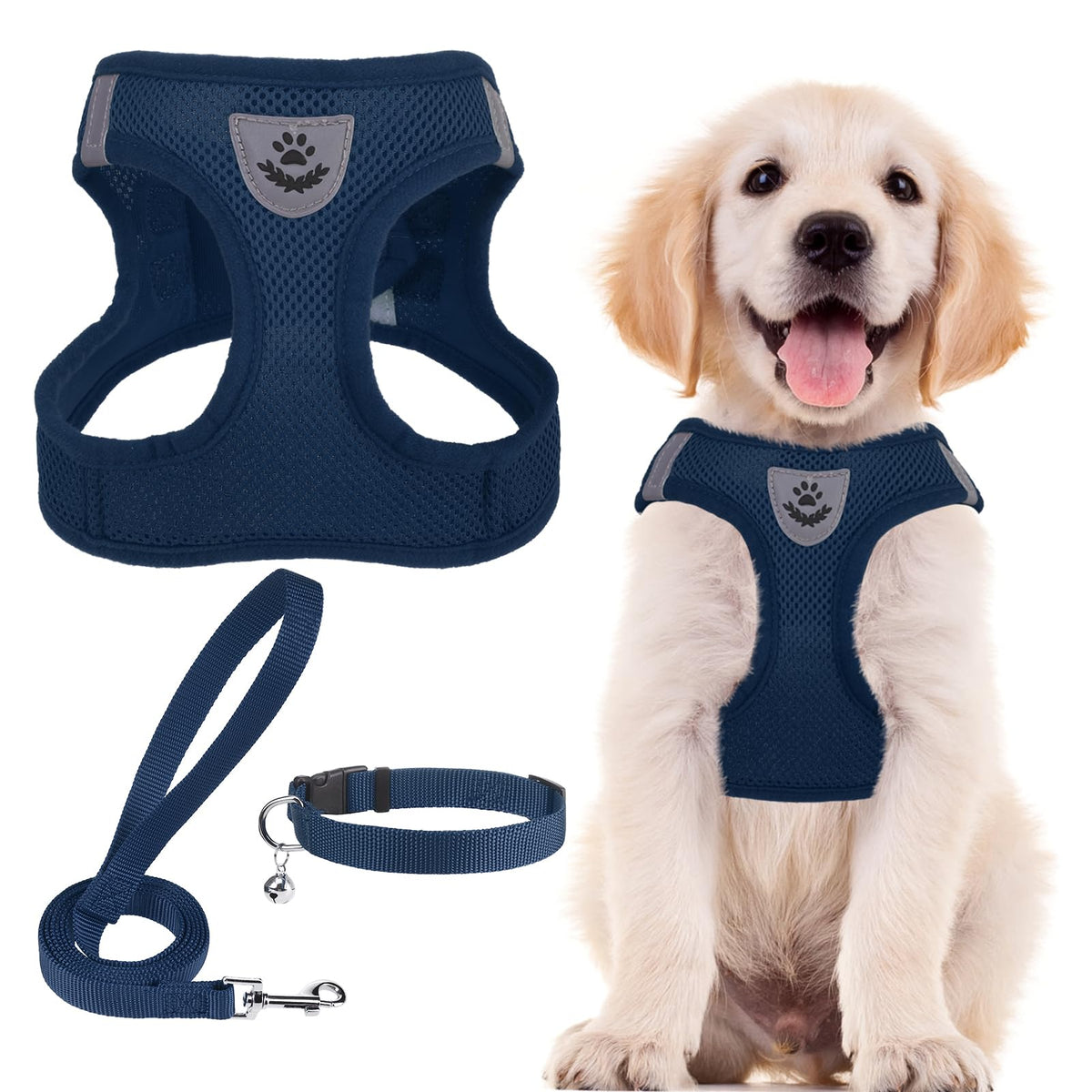 PUPTECK Dog Harness, Collar and Leash Set No Pull for Small Medium Sized
