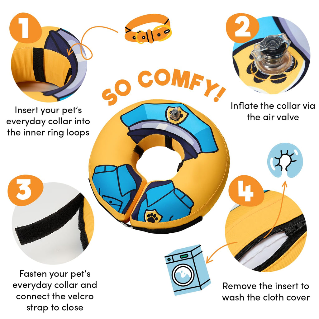 BENCMATE Inflatable Dog Cone Collar Alternative After Surgery Small