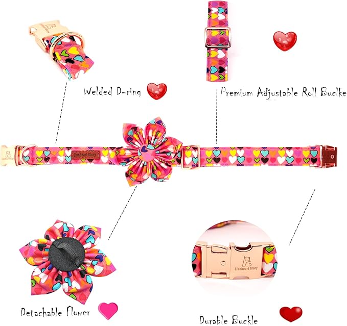 Lionheart glory Easter Dog Collar with Flower Carrot Print Dog Collar Girl or Boy Soft Durable Adjustable Collar Flower Spring Collar Dog Bow for Large Dogs