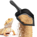 SunGrow Reptile Litter Scoop, Pointed Edge for Terrariums, Right-Angled Deep Shovel for Reptiles & Cats, Durable Plastic, Black, 1 Pack