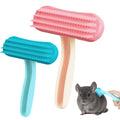 Oxiros 2 Pack Bunny and Chinchilla Grooming Brush – Soft Silicone De-Shedding Bath & Massage Comb for Rabbits, Guinea Pigs, Small Pets, Cats, Dogs, Kittens & Puppies