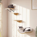 4-PCS Cat Wall Shelves with Foam-Padded Bed & Sisal Steps for Indoor Cats