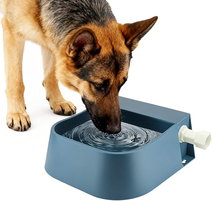NAMSAN Outdoor Automatic Dog Water Dispenser, Large Water Bowl for All Kinds of Animals, Auto Refill Waterer for Pet Livestock, Water Trough Include 59" Anti-Bite Metal Water Pipe, Fit GHT Faucet
