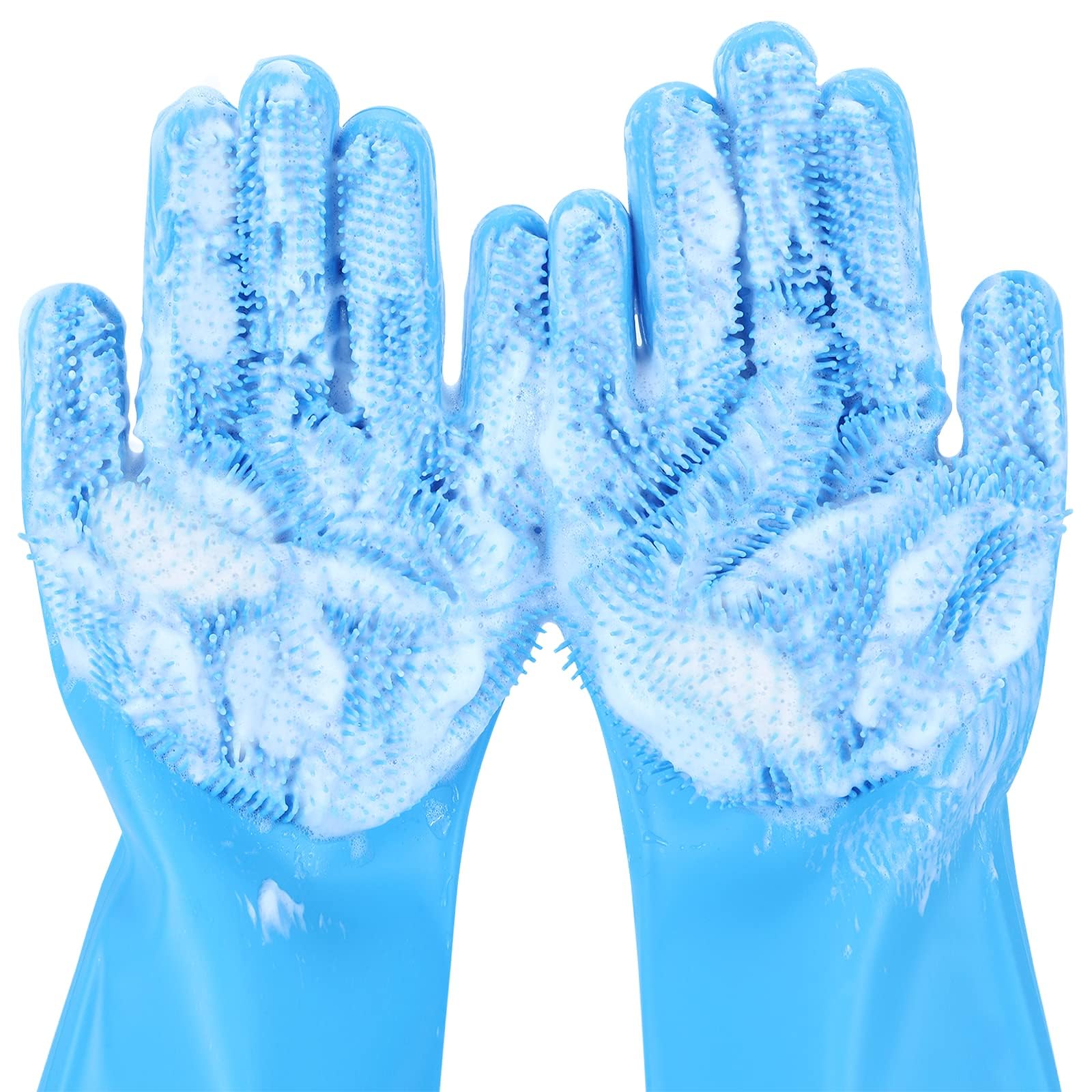 Pecute Silicone Pet Grooming Gloves for Washing Cats Dogs Bath Brush