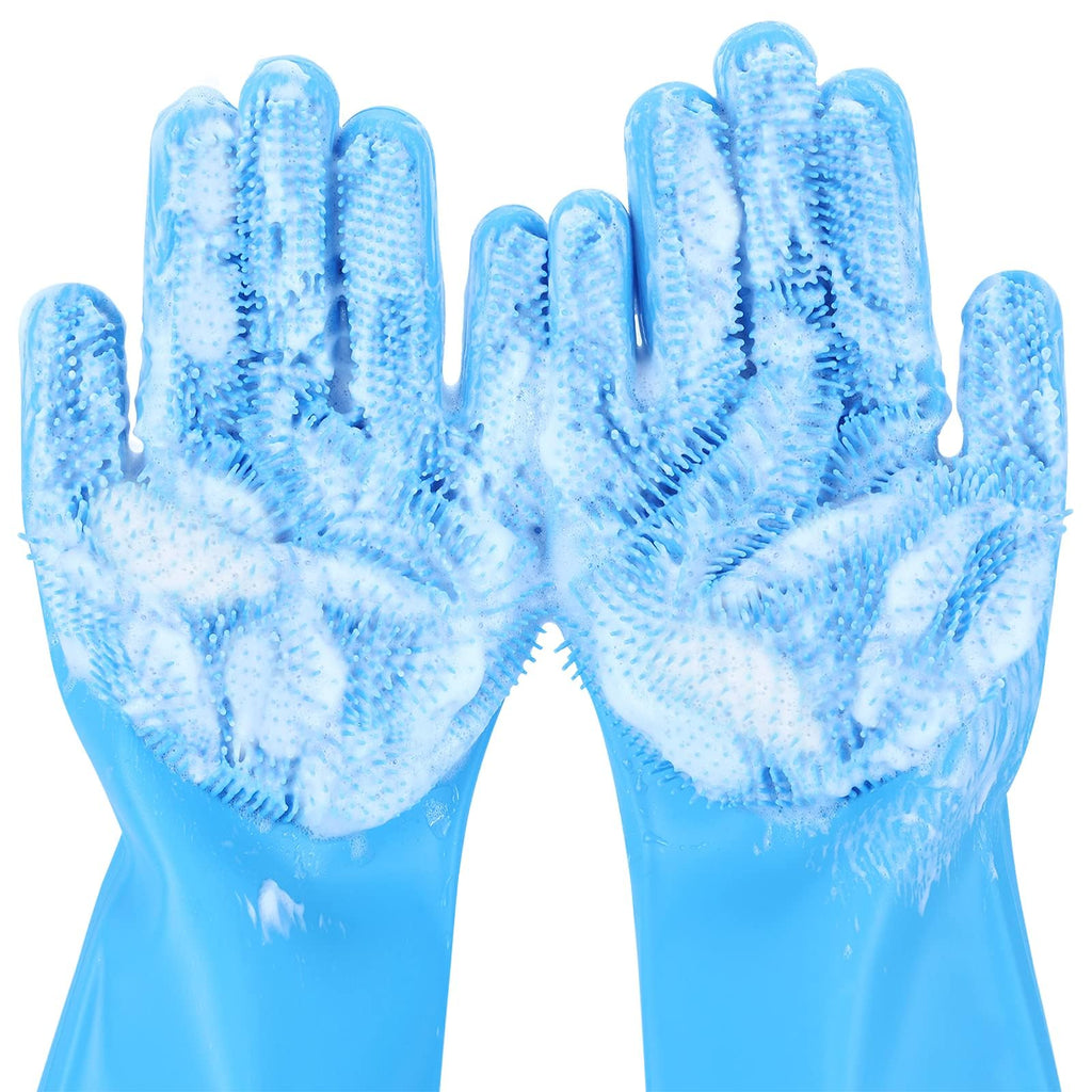 Pecute Silicone Pet Grooming Gloves for Washing Cats Dogs Bath Brush