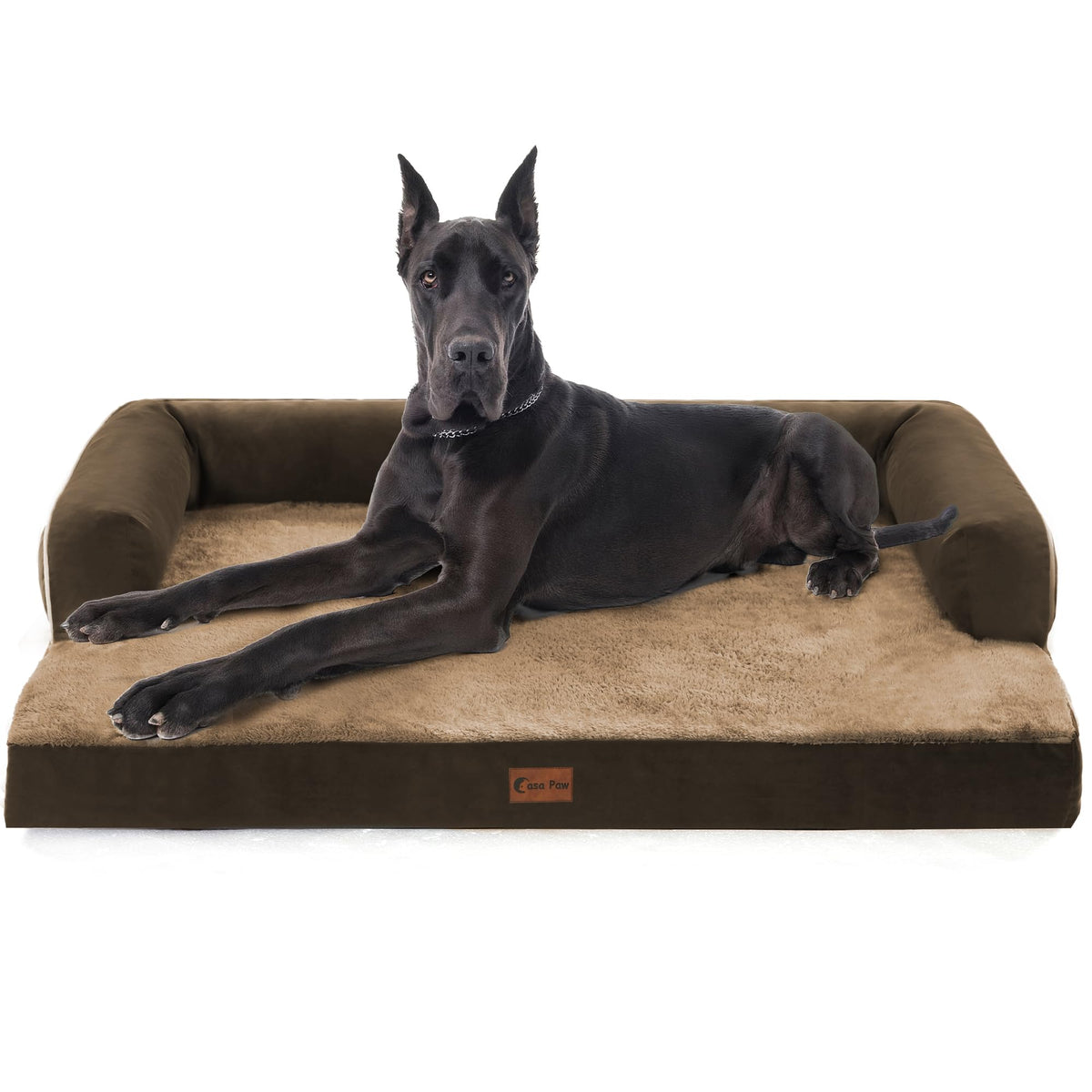 Casa Paw Orthopedic Washable Dog Bed for Extra Large Dogs, 45x35in, Grey