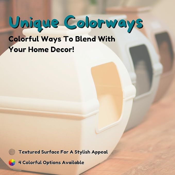 Good Pet Stuff Hidden Litter Box Planter, Decorative Cat Litter Enclosure with Carbon Filter, Artificial Plant, Easy Clean, Indoor Design, Courtyard Square Style, Essentials Kit, Mocha Brown