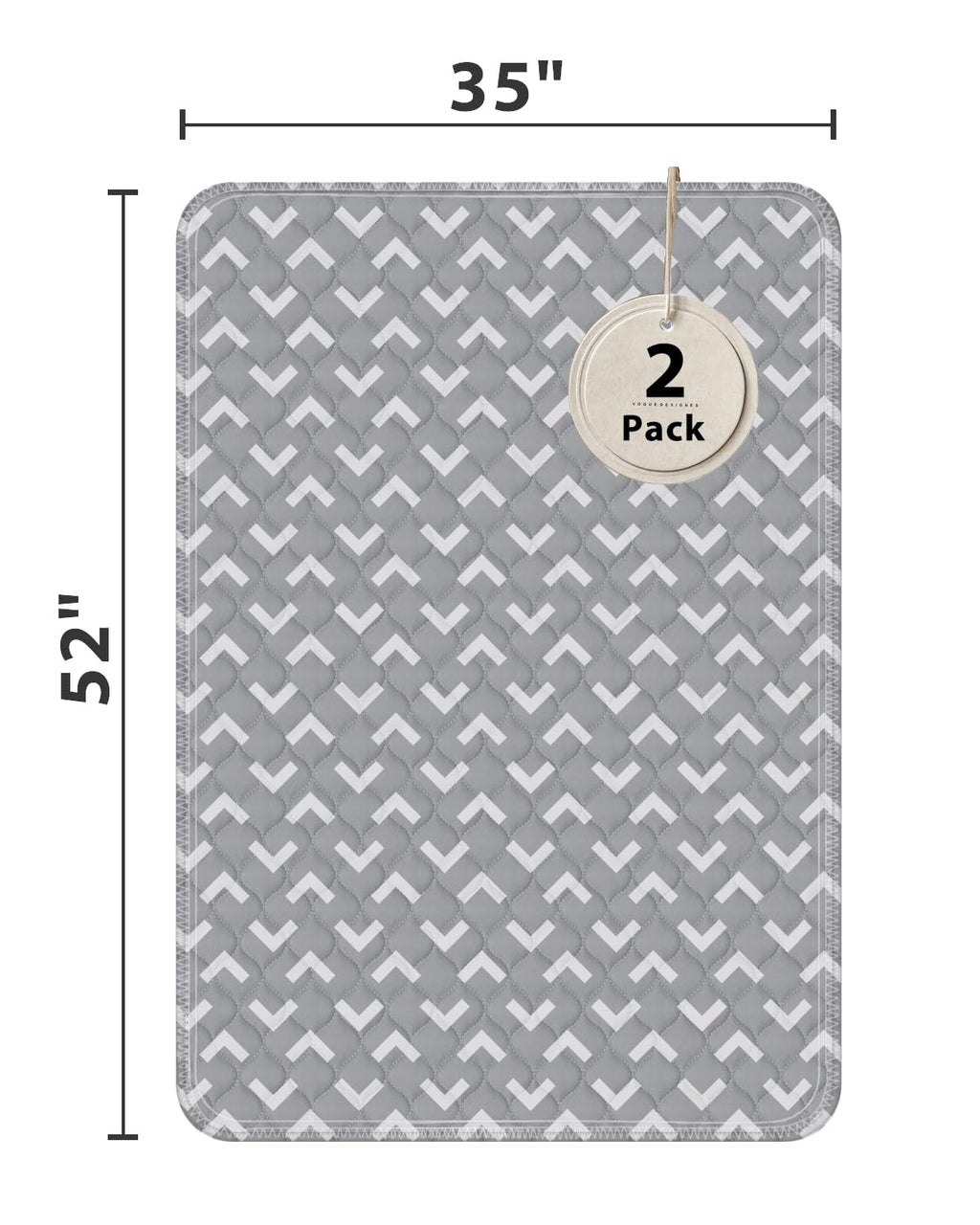 Non-Slip Bed Pads for Incontinence Washable (36" x 52"|2 Pack), Waterproof Bed Pads, Bed Wetting Pads for Bed, Sofa, Floor, Resuable Underpads for Adults, Seniors, Pet