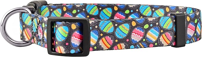 Native Pup Easter Dog Collar, Cute Spring Gift for Puppies, Pink Pastel, Eggs, Chicks, Bunny Adjustable for Small, Medium, Large Breeds (Eggs, Small)