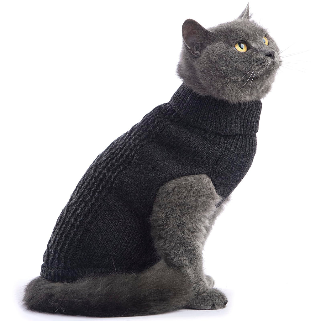 Jnancun Cat Sweater Stretchy,19 Colors,6 Sizes,Snug Winter (Dark Gray, Small, Vest)