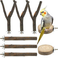 8PCS Bird Perches for Cage Natural Wood Parrot Perch Stand Cage Accessories