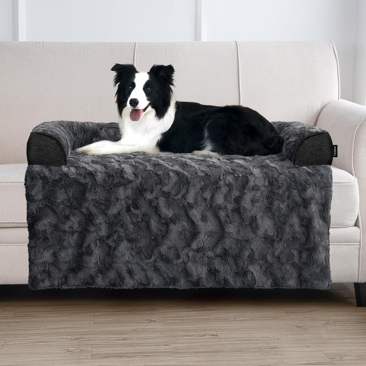 blunique Calming Dog Bed for Couch with Tie-Dye Pattern, 45x37 Inch, Blue