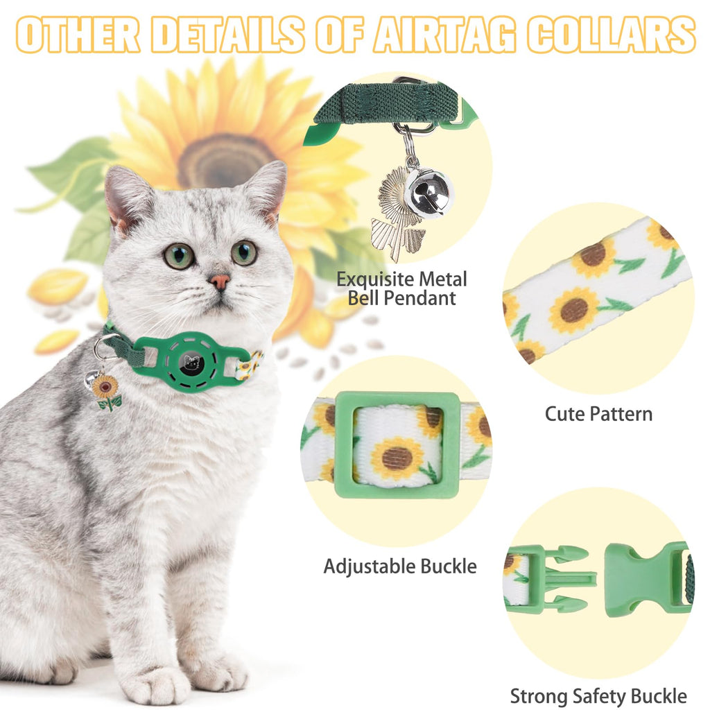 BINGPET AirTag Cat Collar Breakaway, Collar with Airtag Holder and Bell
