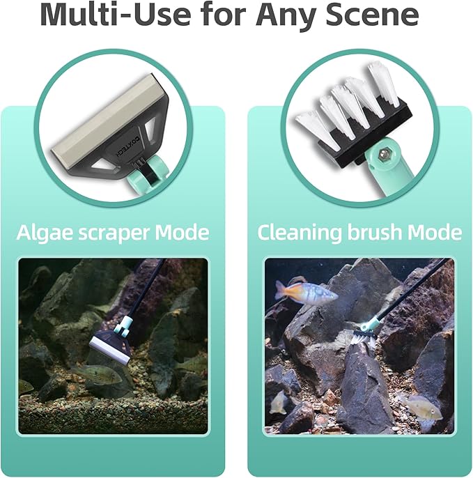 UPETTOOLSAlgae Scraper for Glass Aquariums,2 in 1 Adjustable Algae Scraper