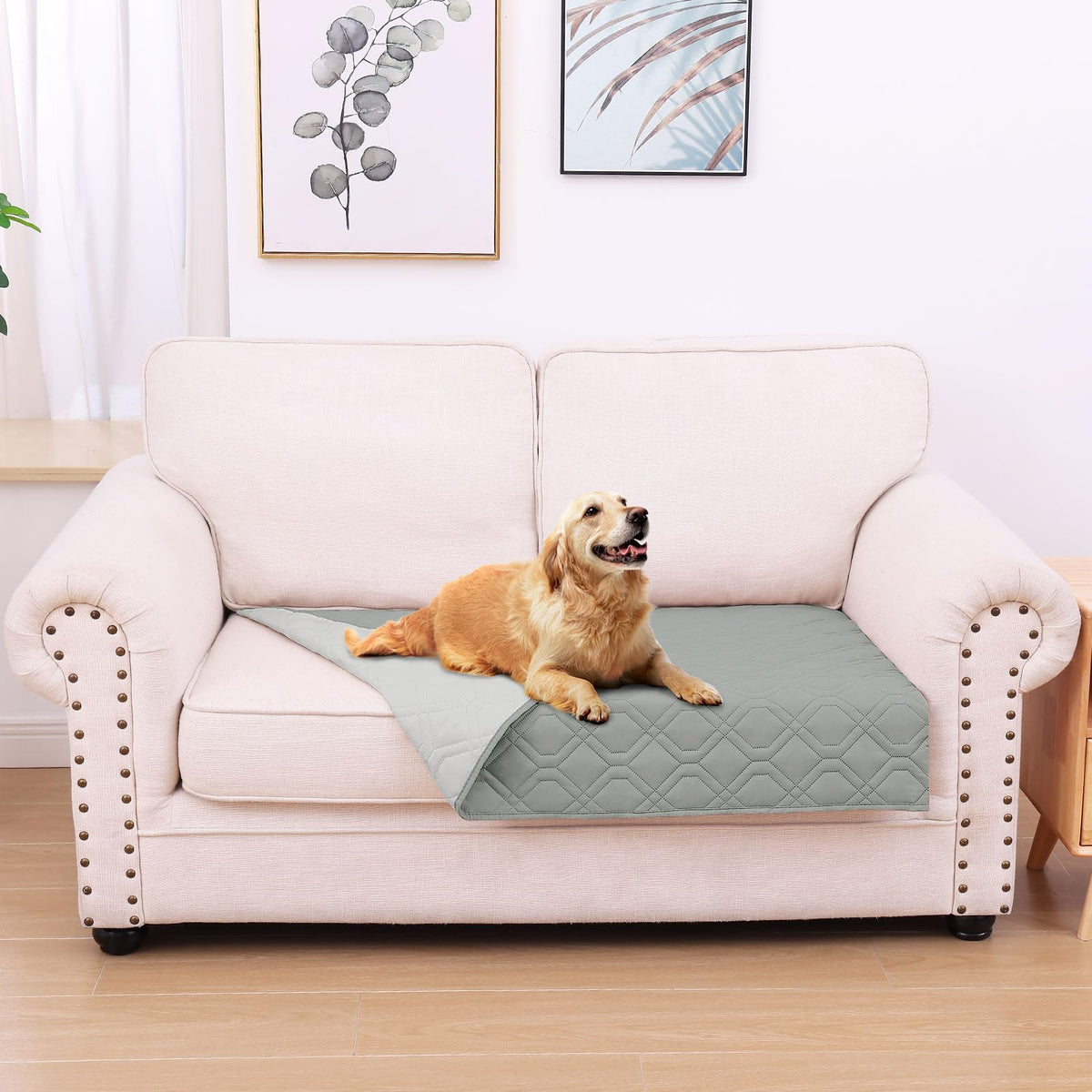 hyha Waterproof Reversible Dog Blanket, Soft Couch Cover for Dogs Washable