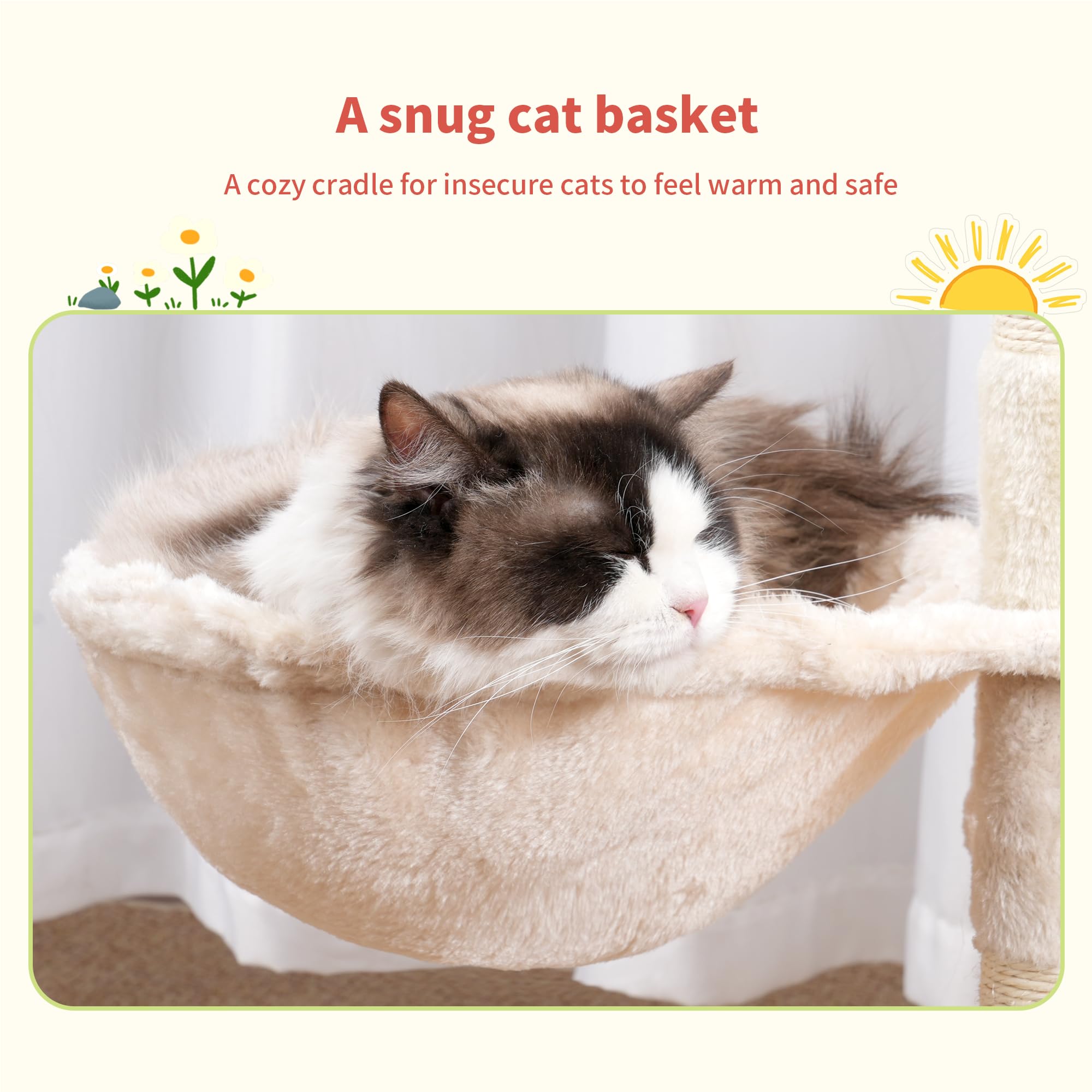 Hey-brother Cat Tree Tower with Removable Toys, Scratching Posts, MPJ008SM