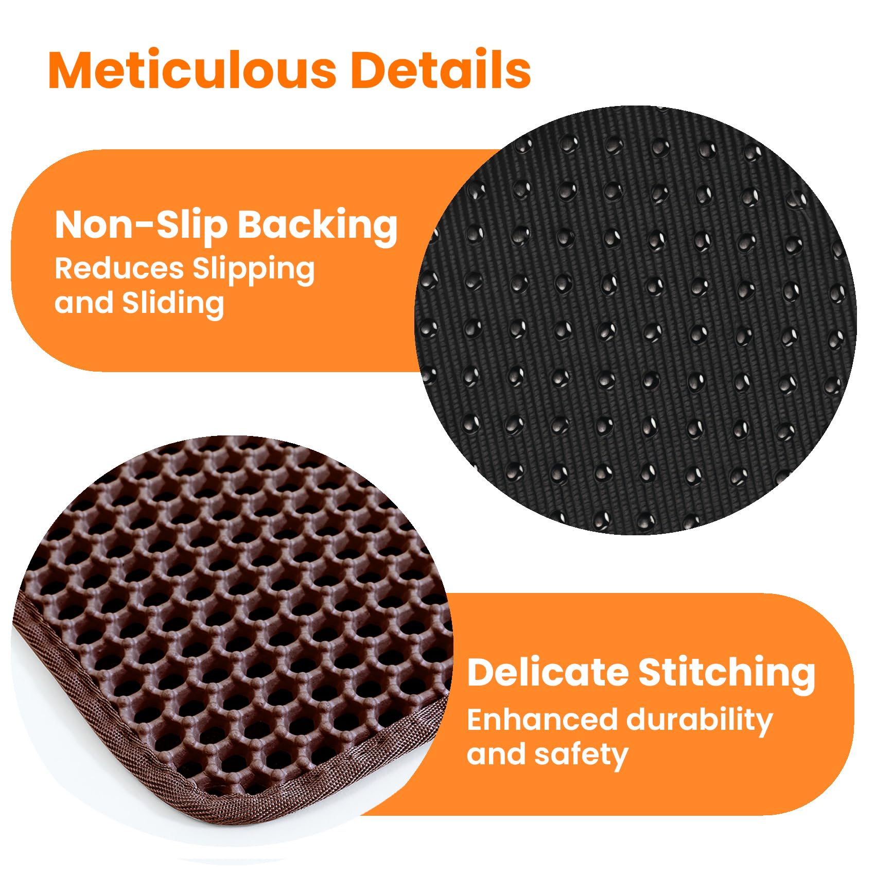 Petinstinct Extra Large Cat Litter Mat, Double Layer Honeycomb, Brown