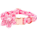 Lionheart glory Valentine's Day Dog Collar with Flower Dog Collars Pink Collars for Small Dogs, Spring Pet Puppy Collar Flowers