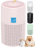 AIRROMI Pets Air Purifier for Home Allergies,Up to 660 ft². HEPA Deodorizing Activated Carbon Filter,With Fragrance Sponge for Better Sleep,Night Light,Pet Dander,Smoke,Odors,Air Cleaner A2002 White