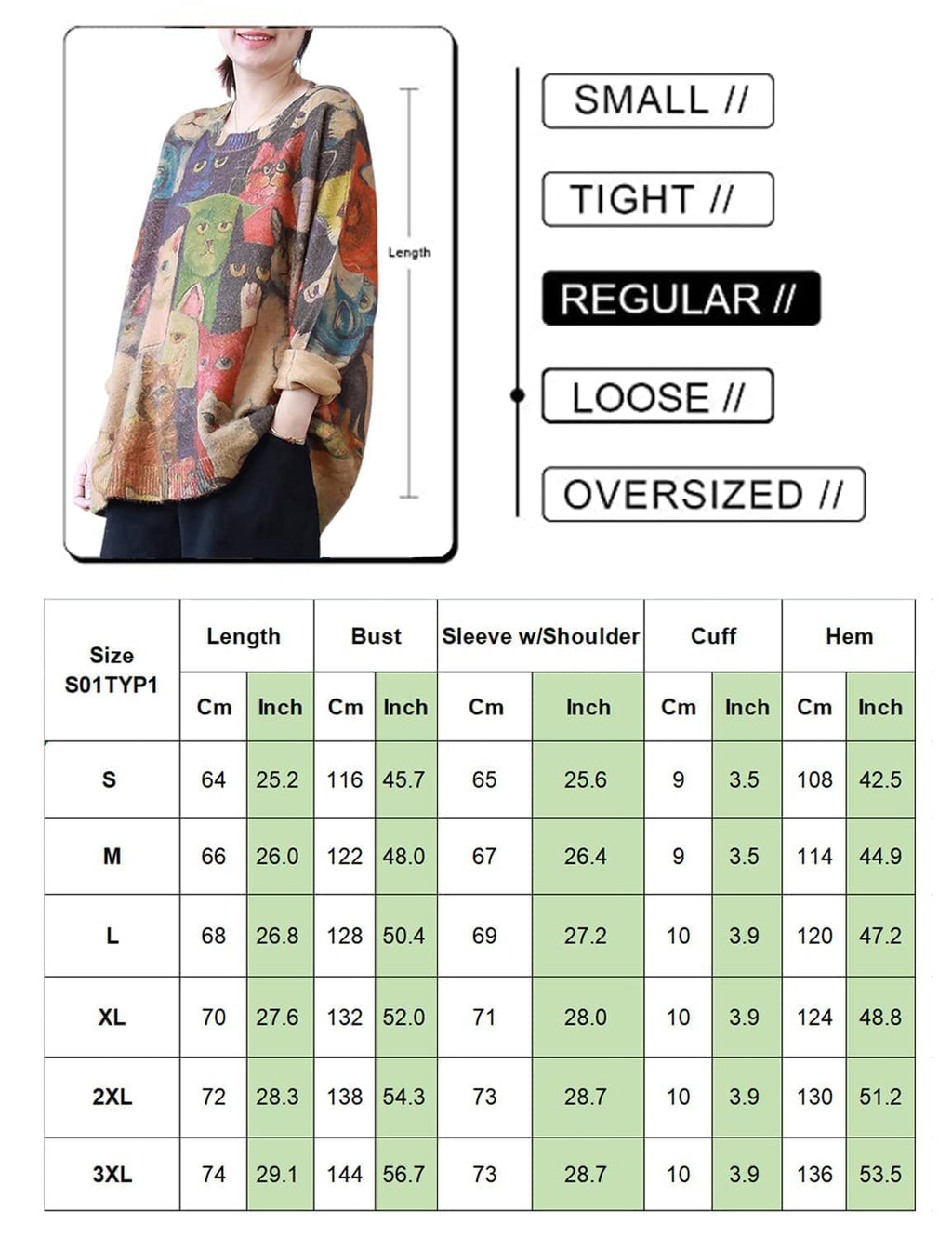 YESNO Women Christmas Sweater Graphic Printed Oversized Pullover Sweaters Casual Loose Knit Tops 2XL S01 CR01