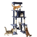 Sweetcrispy 63 Inch Cat Tree Tower with Natural Sisal Scratching Post