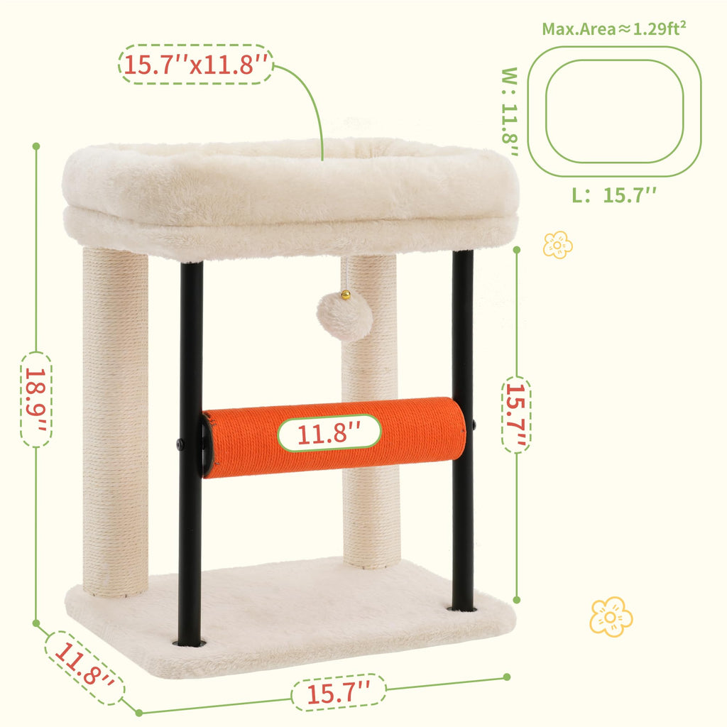 Hey-brother Cat Tree, Sturdy Tower with Sisal-Wrapped Columns, MPJ010SM
