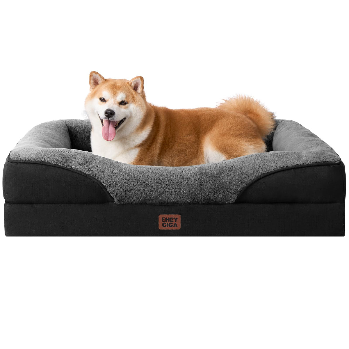 EHEYCIGA Orthopedic XL Dog Bed for Large Dog, Memory Foam Dog Couch, Beige