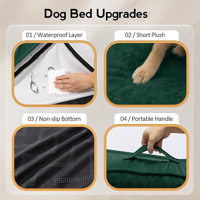 MEKIY Orthopedic Waterproof Dog Bed with Sides for Large Sizes Dogs